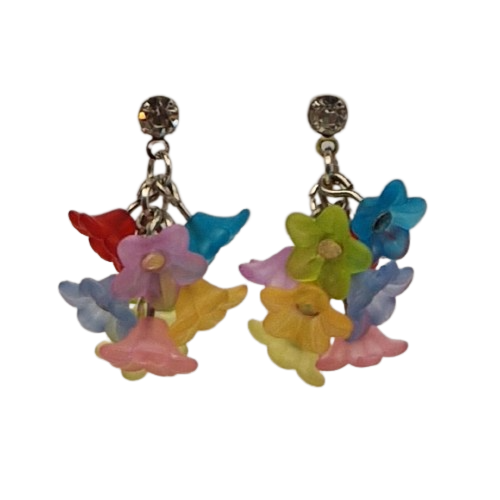Oorbellen met multicolor bloemen