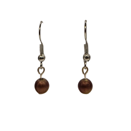 Oorbellen met bruine parel