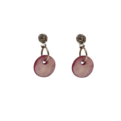 Oorbellen met roze schelparel