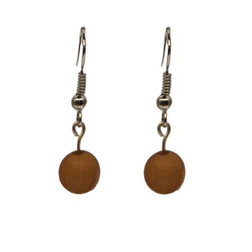 Oorbellen met bruine parel