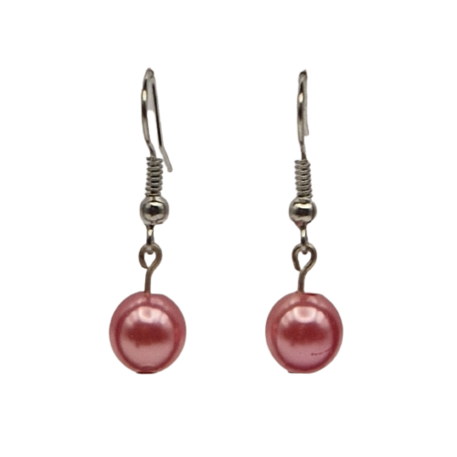 Oorbellen met roze parel