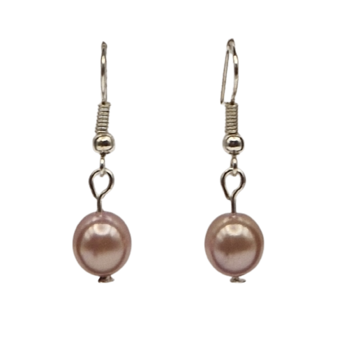 Oorbellen met roze parel