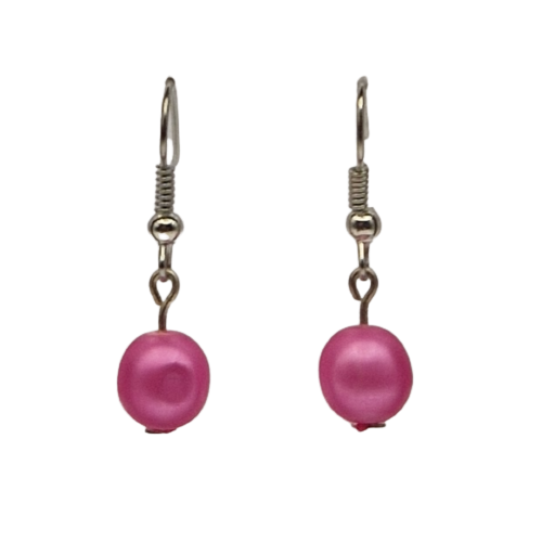 Oorbellen met roze parel