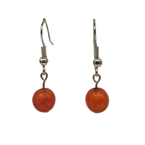 Oorbellen met oranje parel