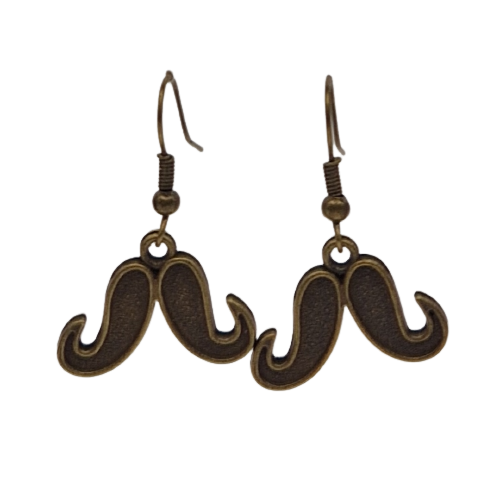 Bronskleurige oorbellen - snor