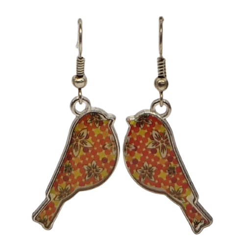 Oorbellen in de vorm van een vogel - multicolor