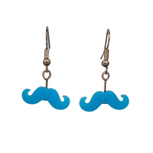 Oorbellen met blauwe snor