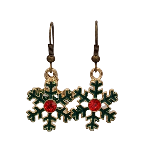 Kerstoorbellen - multicolor sneeuwvlokje