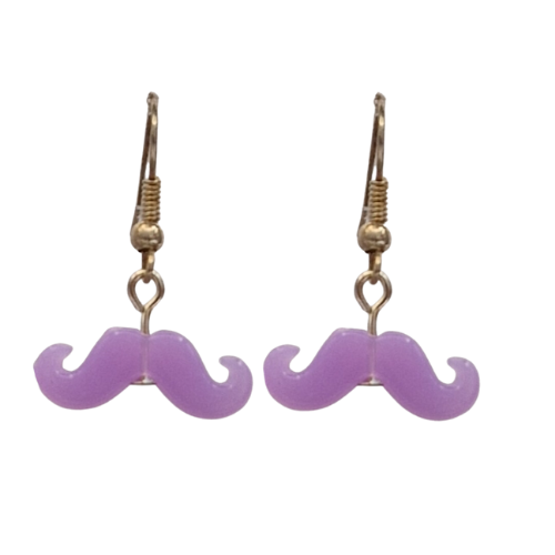 Oorbellen met paarse snor