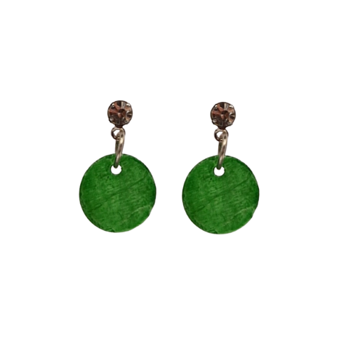 Oorbellen met groene schelp