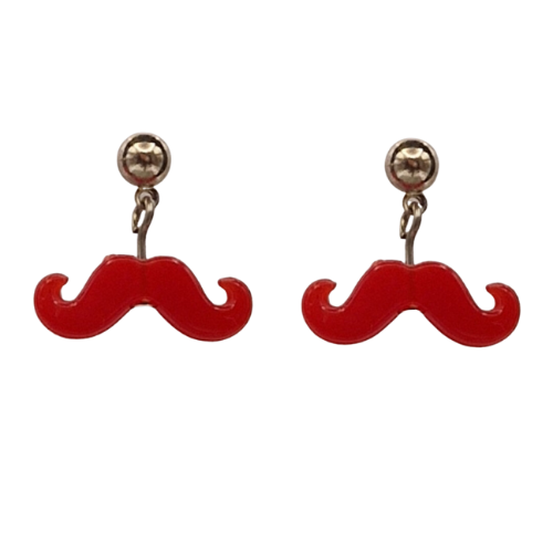 Oorbellen met rode snor