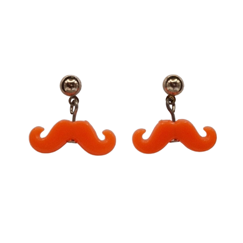 Oorbellen met oranje snor