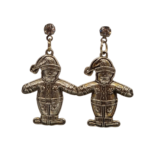 Zilverkleurige oorbellen - Kerstman