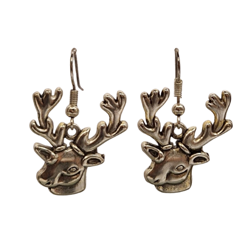 Zilverkleurige oorbellen - rendieren