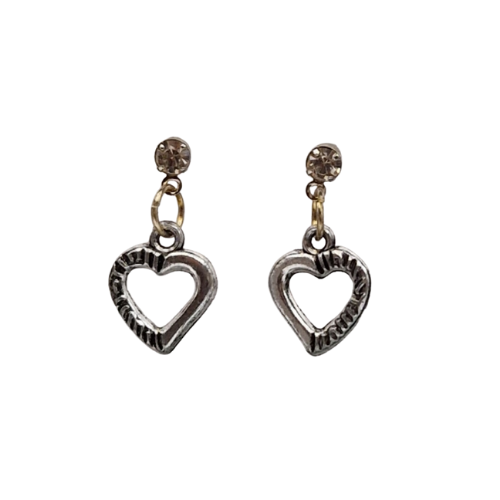 Zilverkleurige oorbellen - hartjes