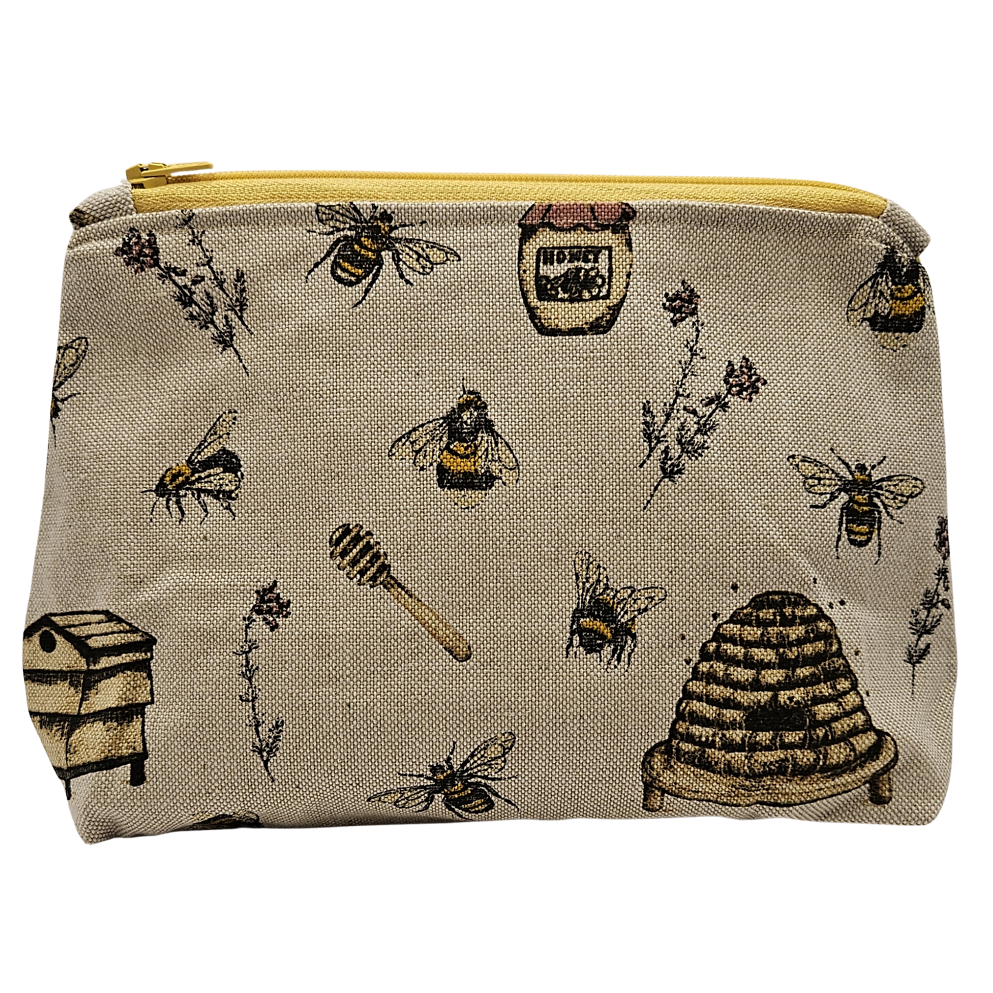 Toilettas - bijen - gele binnenkant