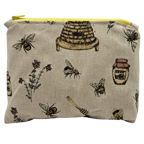 Toilettas - bijen - gele binnenkant