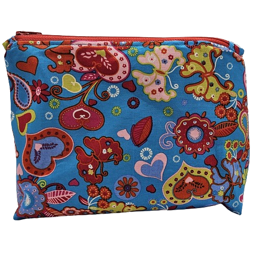 Toilettas - blauw - kleurrijke fantasie