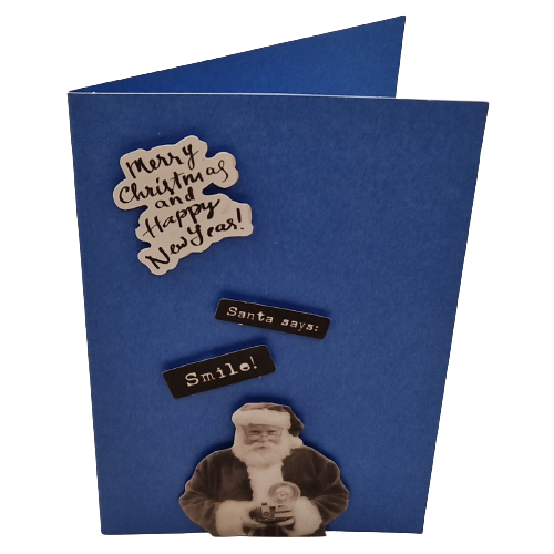 3D Wenskaart - Kerstkaart - Santa says: Smile!