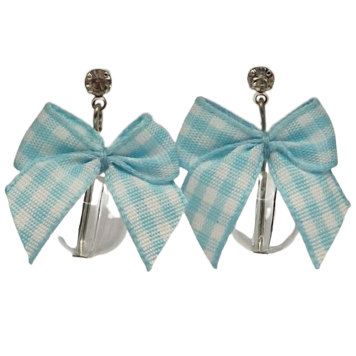 Oorbellen met blauwe strikjes