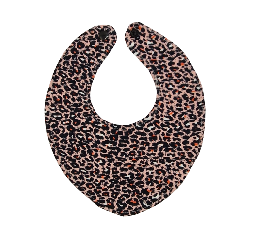 baby - driehoek slabbetje - roze panterprint