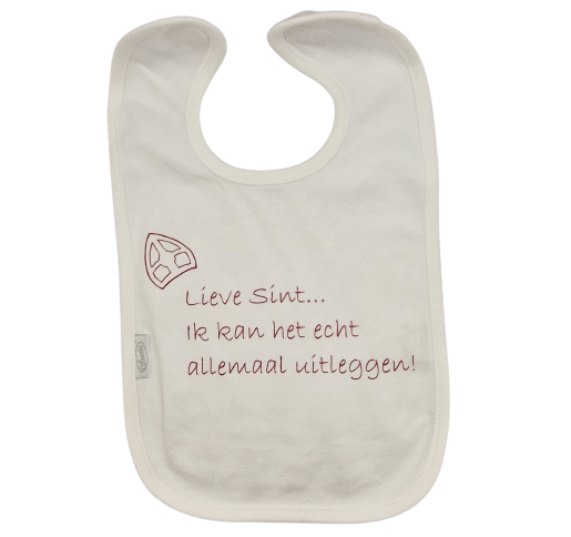 Baby - slabbetje 'Lieve Sint...Ik kan het echt allemaal uitleggen!'