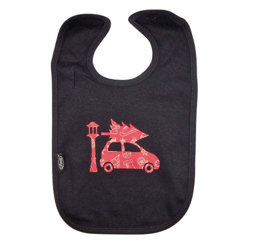 Baby - slabbetje - Kerstmis, auto, kerstboom