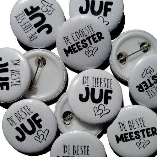 buttons - bedanking juf/meester