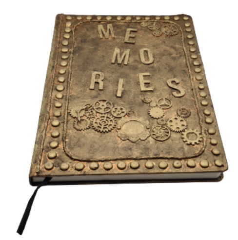 Boek - schetsboek/fotoalbum - A4 - memories - steampunk
