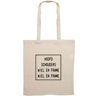 Totebag - Hoofd, schouders, wiel en frame, wiel en frame
