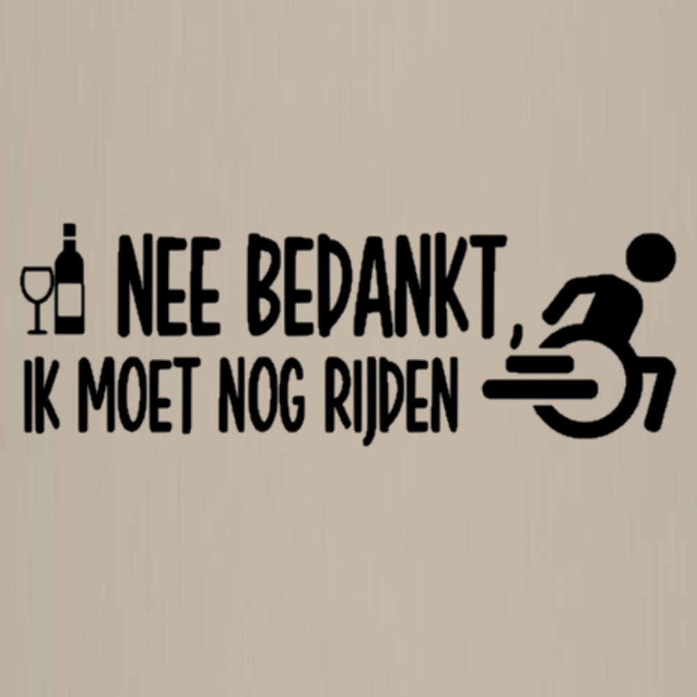 Totebag - Nee bedankt, ik moet nog rijden