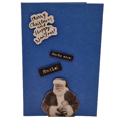 3D Wenskaart - Kerstkaart - Santa says: Smile!