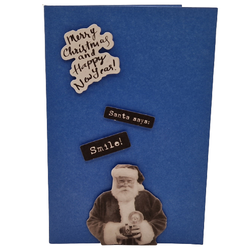 3D Wenskaart - Kerstkaart - Santa says: Smile!