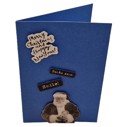 3D Wenskaart - Kerstkaart - Santa says: Smile!