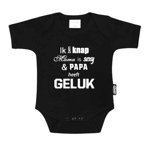 Romper - Ik ben knap, mama is sexy en papa heeft geluk