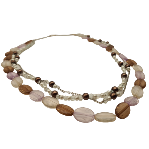 Set (ketting en armband) - ovalen kralen