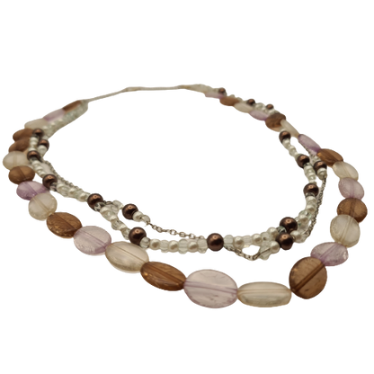 Set (ketting en armband) - ovalen kralen