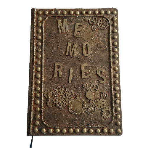 Boek - schetsboek/fotoalbum - A4 - memories - steampunk