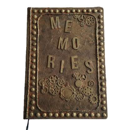 Boek - schetsboek/fotoalbum - A4 - memories - steampunk